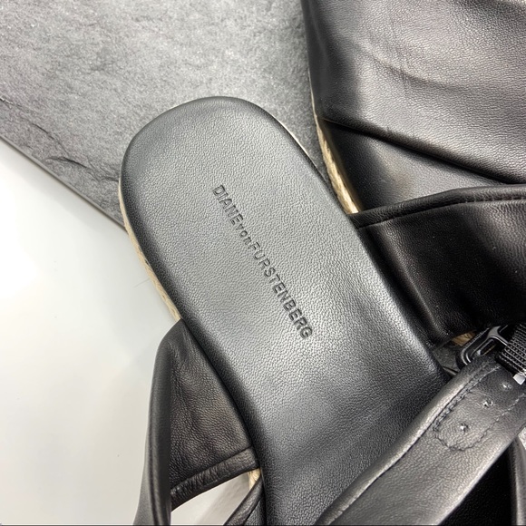 Diane von Furstenberg Iona Black Leather Sandals - Picture 4 of 6